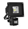 ECOLITE LED reflektor s PIR, COB, IP44, RLEDF01-10W/PIR/CR (černý)